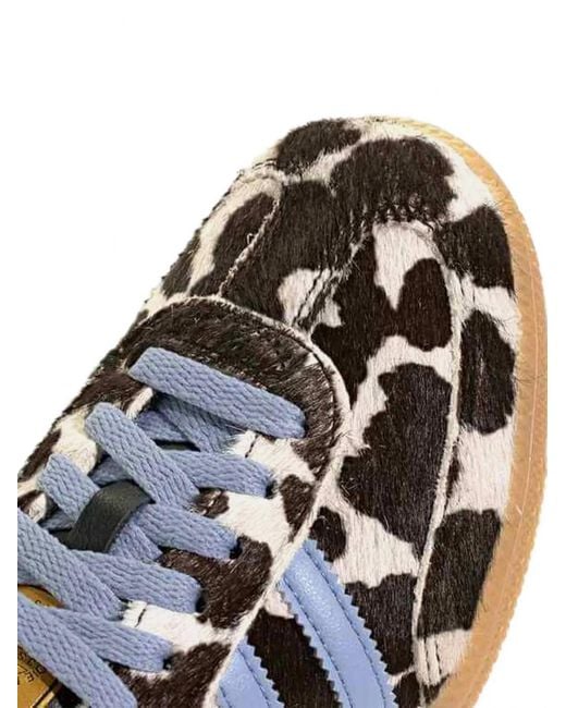 Adidas White Samba Og Cow-Print Sneakers