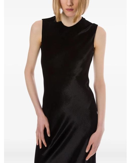 Alberta Ferretti Black Satin Dress