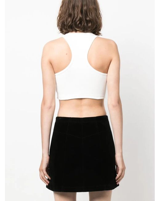 M I S B H V White The M Logo-Embroidered Top