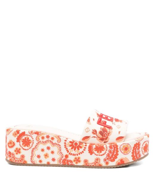 Fendi Pink 55Mm Sunshine Floral-Print Sandals