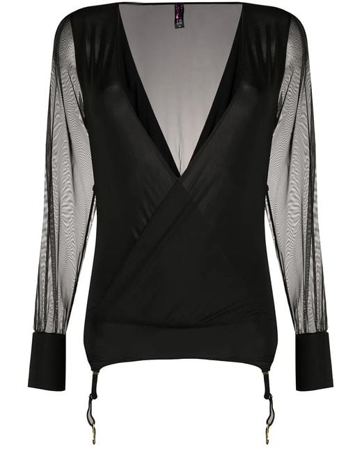 Maison Close Black Madame Rêve Wrap Playsuit