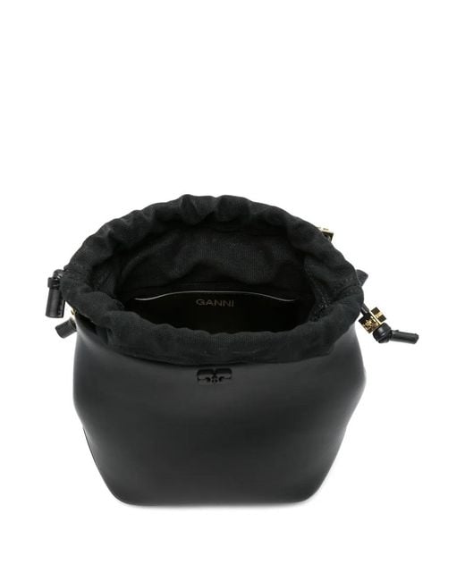 Ganni Black Bou Bucket Bag