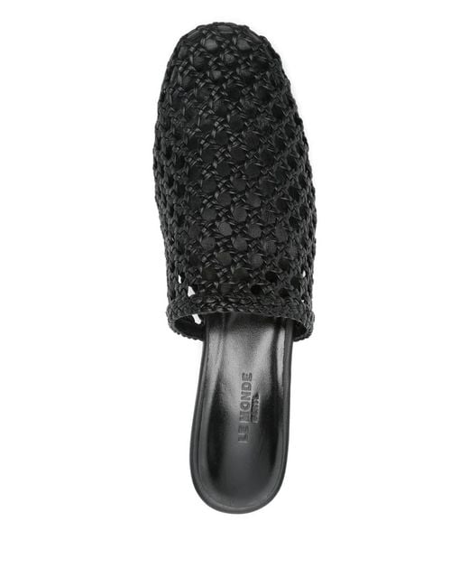 Le Monde Beryl Black Woven Mules