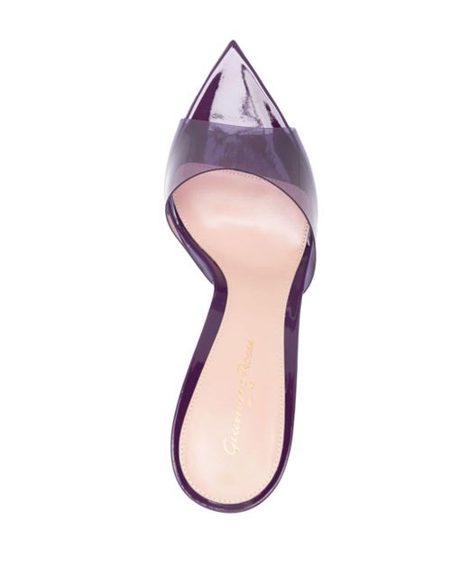 Mules Elle 105 mm à bride transparente Gianvito Rossi en coloris Purple