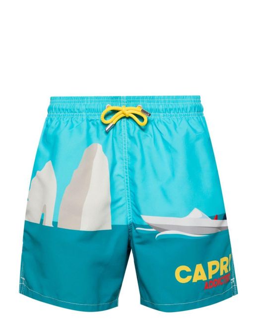 Mc2 Saint Barth Blue Capri Swim Shorts for men