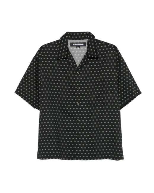 Neighborhood Black Monogram-Pattern Shirt for men