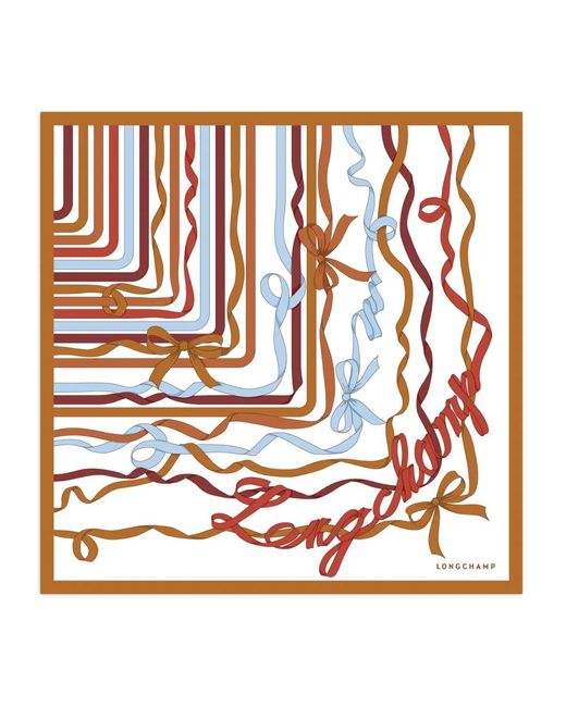Longchamp Natural Rubans Silk Scarf