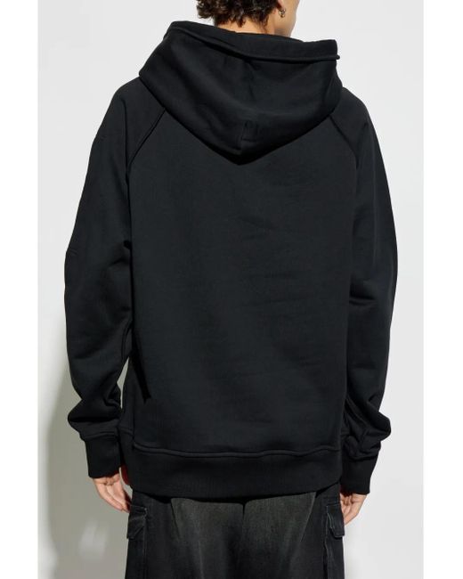 Versace Jeans Couture Black Logo-Print Hoodie for men