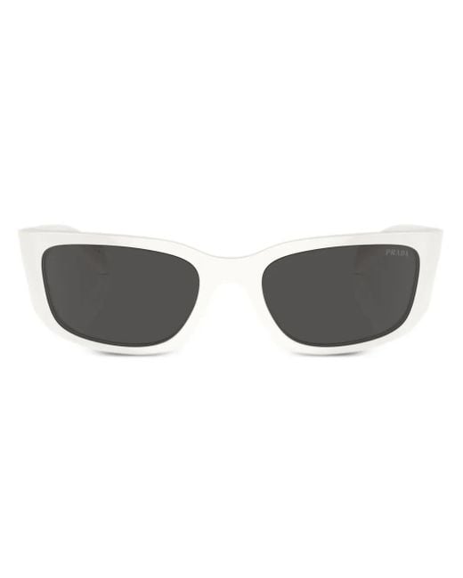 Prada White Prada Pr A14S Oval Frame Sunglasses