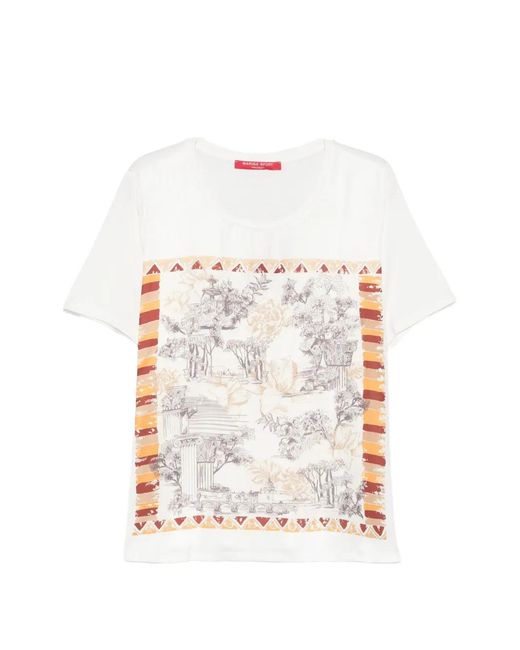 Marina Rinaldi レディース ホワイト パターン Tシャツ