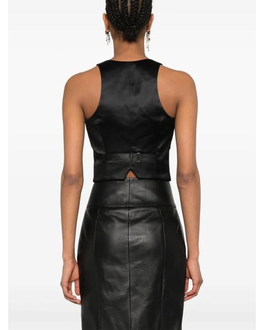 MITILIANE COUTURE Black Leather Vest