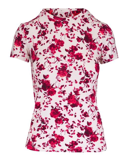 L'Agence フローラル Tシャツ Red
