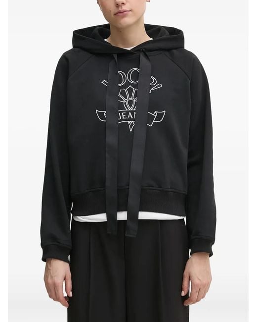 Joop! Black Drawstring Cotton Hoodie