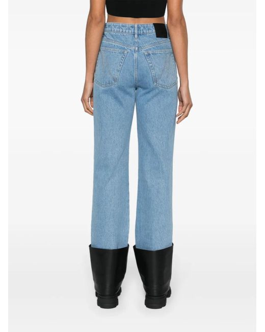 Nanushka Blue Turn-Up Detailed Straight-Leg Jeans