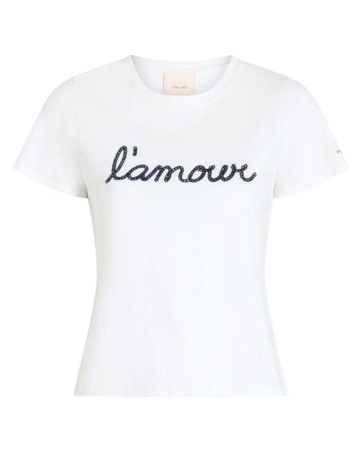 Cinq À Sept Katoenen T-shirt Met Logoprint in het White