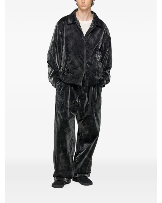 Y-3 Black Marble-Print Buckle-Detail Jacket for men