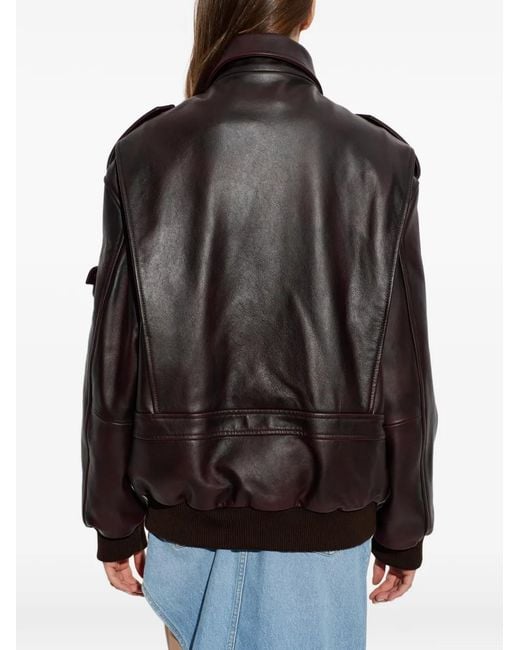 Coperni Brown Leather Epaulette-Detail Jacket
