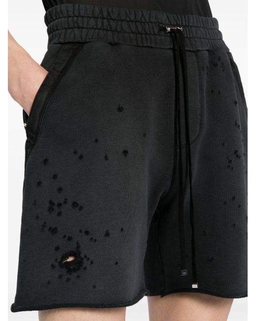 Amiri Black Shotgun Distressed Shorts for men