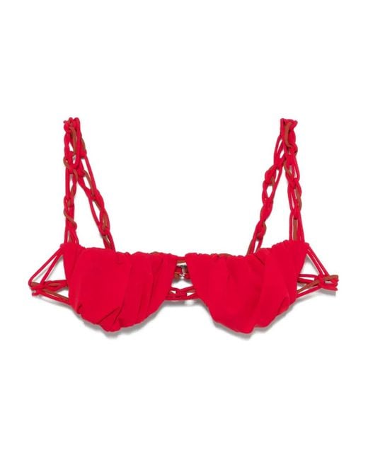 Top de bikini reversible Isa Boulder de color Red
