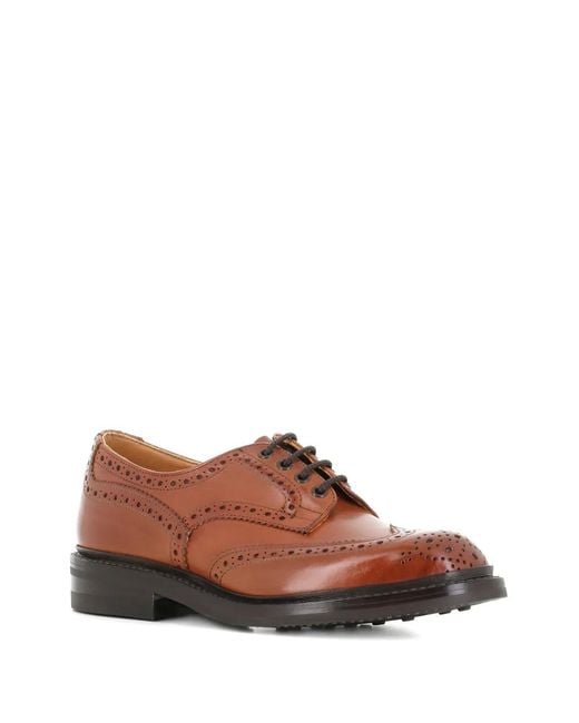 Tricker's Brown Bourton Brogue Derby Shoes for men