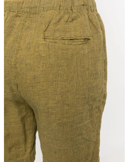 Massimo Alba Green Drawstring Linen Shorts for men
