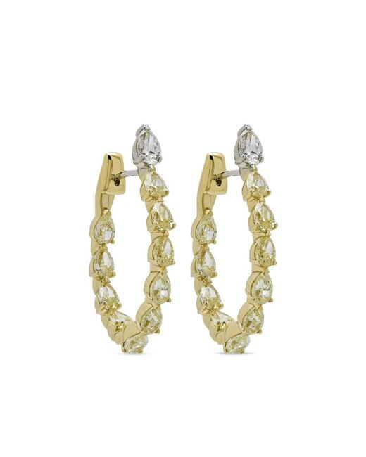 Jewels Aficionado ダイヤモンド フープピアス 18kイエローゴールド White