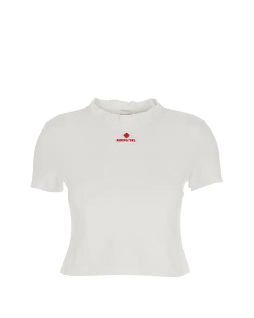 ShuShu/Tong White Logo-Detail T-Shirt
