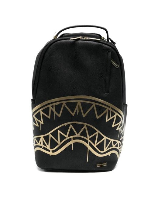 Sprayground Black Graphic-Print Backpack for men