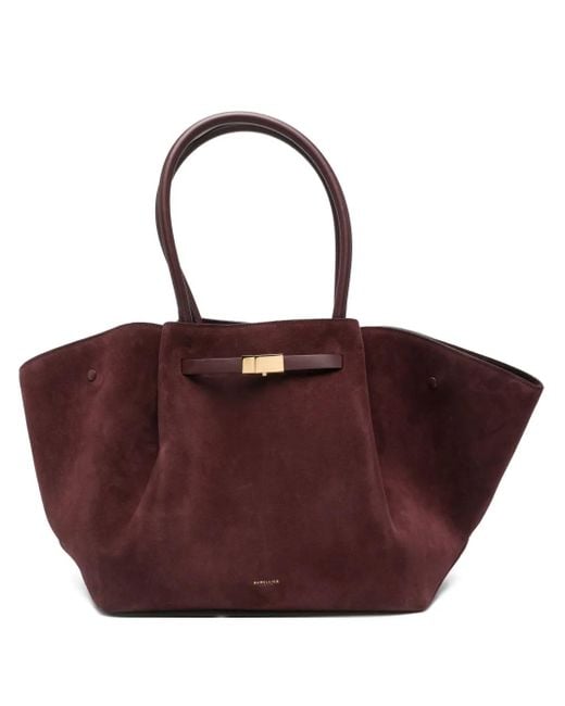 DeMellier London Brown Midi New York Suede Tote Bag