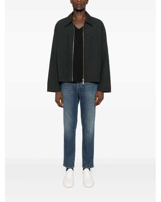 Sunspel Black T-Shirt À Col V for men