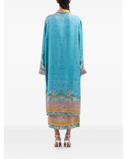 Pierre Louis Mascia Blue Paisley Floral Dressing Gown