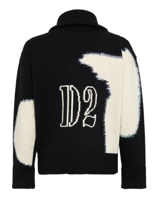 DSquared² Black Zip-Up Cardigan for men