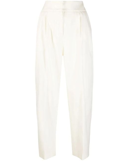 Fabiana Filippi White Pressed-Crease Tapered-Leg Trousers