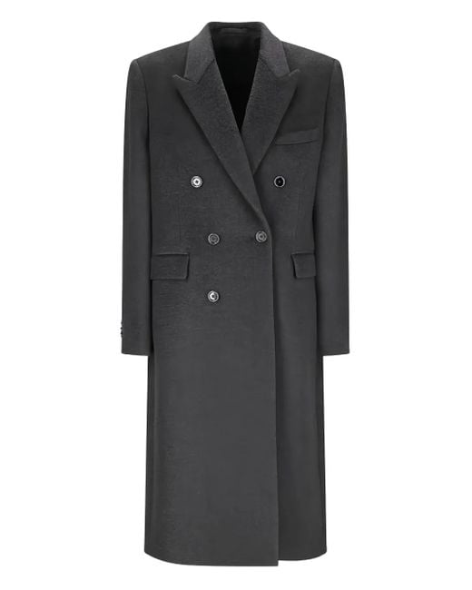 Lardini Men's Black Double-Breasted Wool Coat