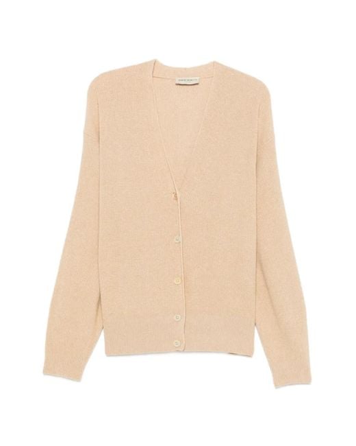SERGIO MORETTI FIRENZE Natural V-Neck Button-Up Cardigan
