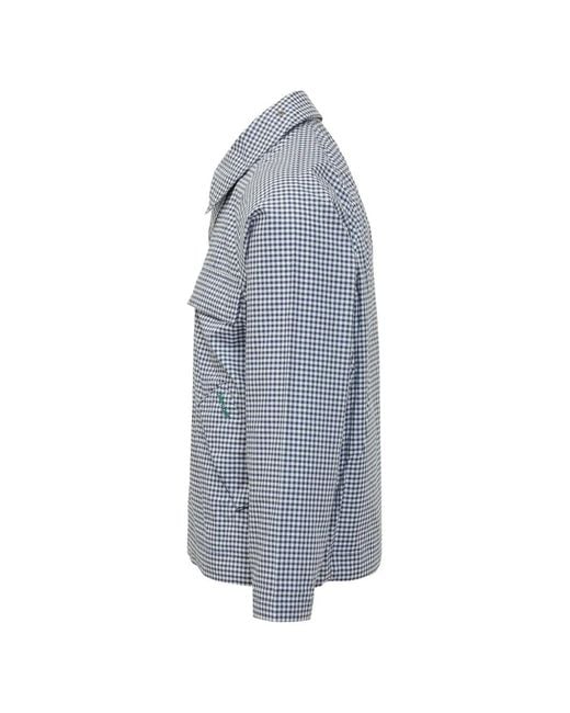 Barbour Blue X Paul Smith Gingham-Pattern Shirt Jacket for men