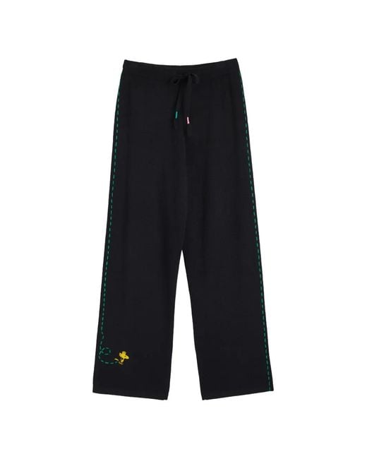Chinti & Parker Blue Peanuts Wide-Leg Track Pants