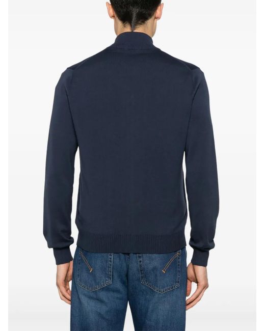 Malo Blue Zip-Up Cardigan for men
