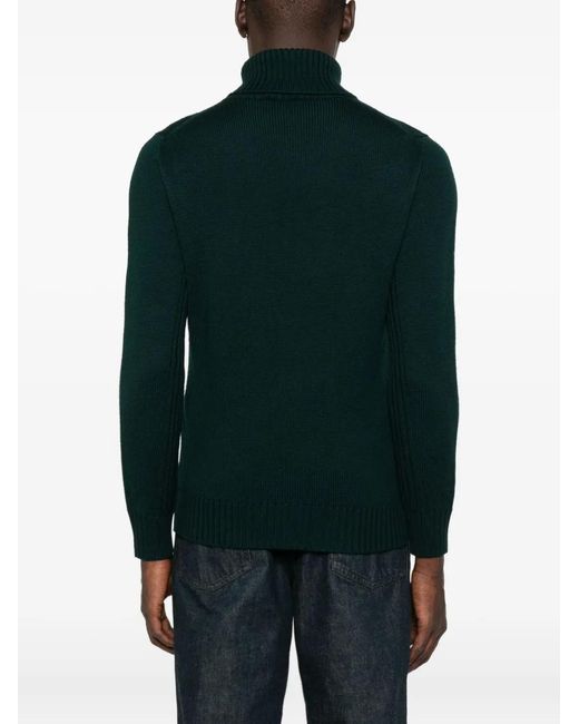 Kangra Green Turtleneck Wool Sweater for men