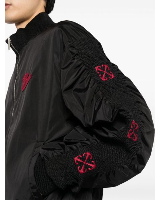 Off-White c/o Virgil Abloh Black Arrows-embroidered Zip-up Jacket for men