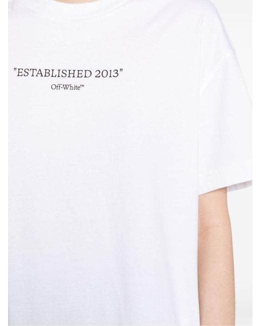 Camiseta con estampado Est 2013 Off-White c/o Virgil Abloh de color White