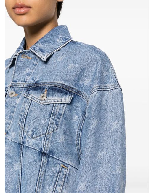 Axel Arigato Blue Signature Rome Cropped Denim Jacket