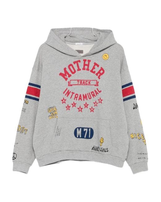 Mother Gray Graphic-Print Hoodie