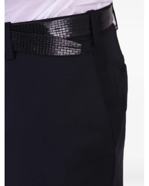 Dell'Oglio Blue Pressed-Crease Tailored Trousers for men