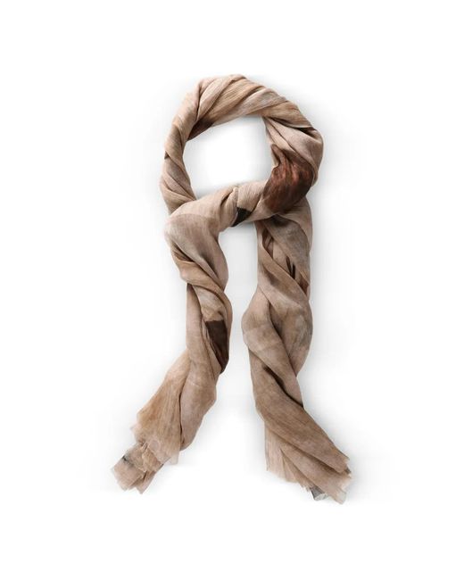 Uma Wang Natural Polka Dot Crinkled Scarf