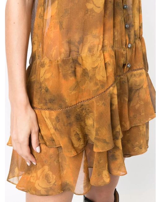 DSquared² ディースクエアード フローラル ミニドレス Orange