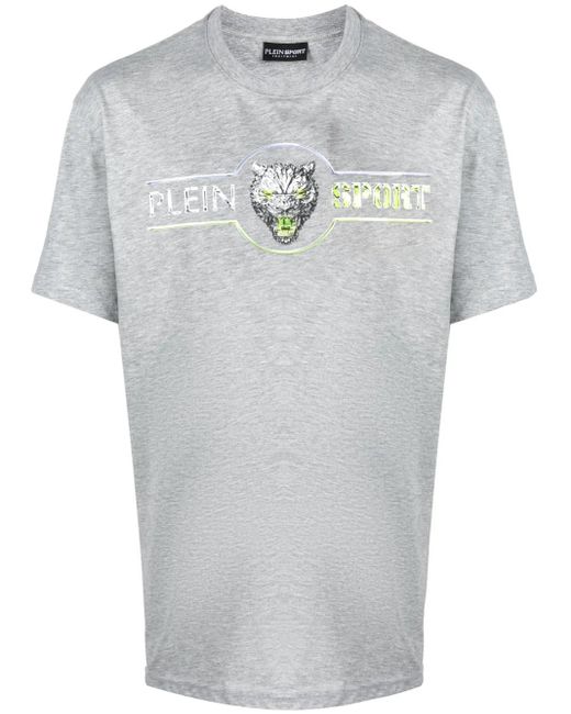 Philipp Plein Gray Chrome Scratch Edition T-Shirt for men