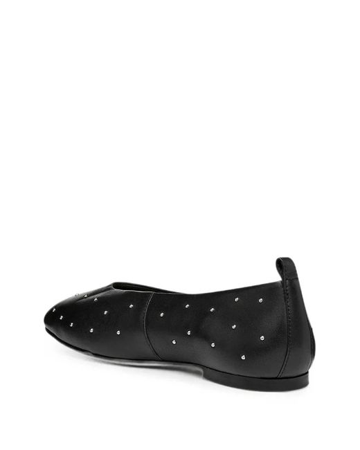 Geox Black Marsilea Stud-Embellished Leather Ballet Flats