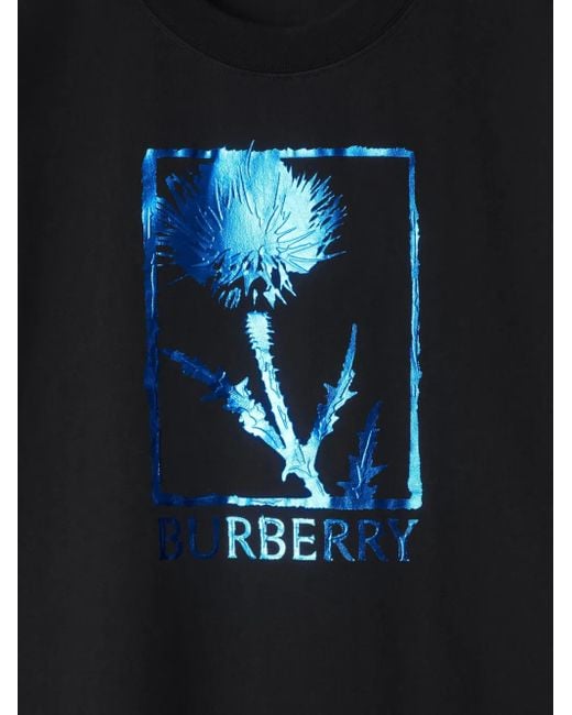 Burberry Black Thistle Cotton T-Shirt for men