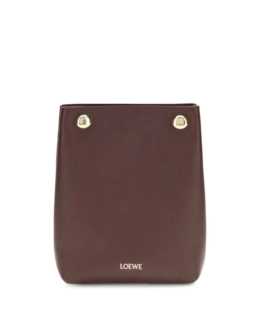 Loewe Brown Drawstring Calfskin Pouch